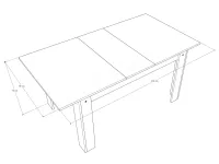 Félix asztal (135x90+35) méretrajz 1